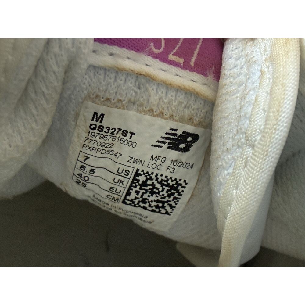 New Balance Women's 327 Sneakers Mens Sz 7 Women’s 8.5 EU 40 Cream White Purple - Picture 5 of 7